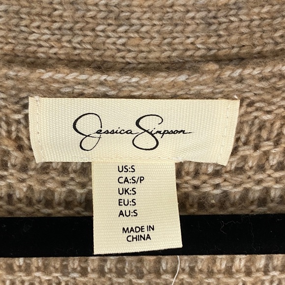 NEW Jessica Simpson Long Cardigan Button Up Sweater Tan Color Size Small - Picture 5 of 10